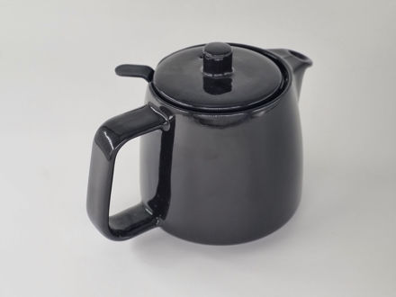 تصویر  قوری چینی  پارس خزر  به رنگ مشکی (ذغالی) چایساز و دم آور گرم نوش